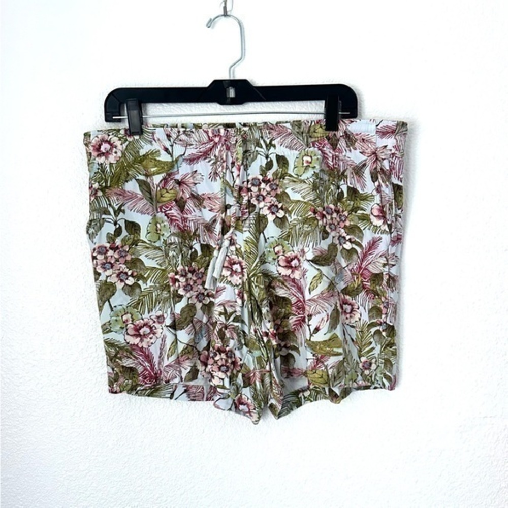 J. Jill Shorts Women’s L Petite Floral Tropical Pull On Vacation Resort Shorts